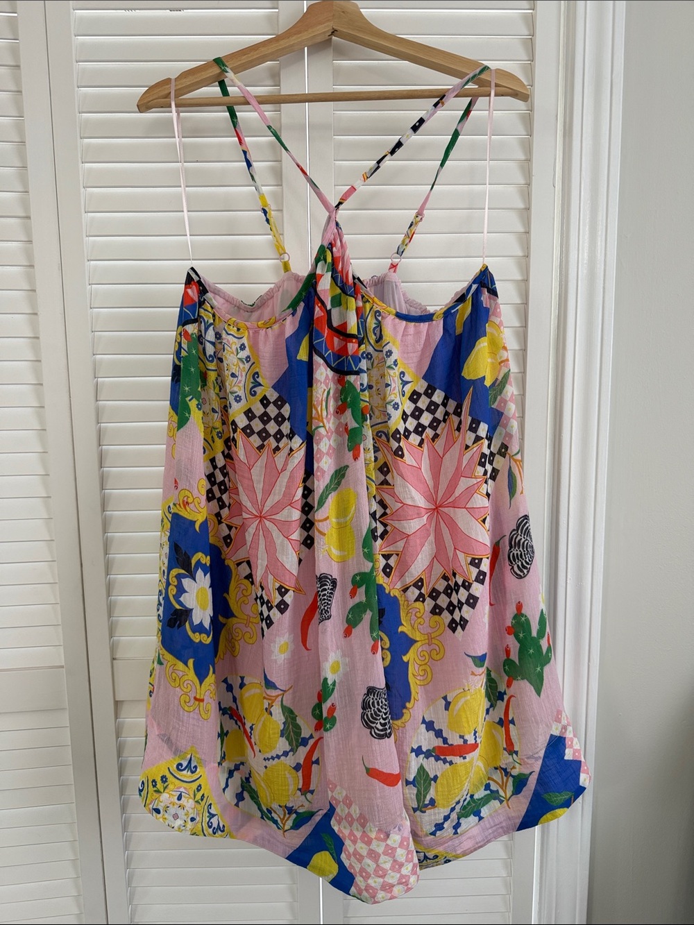 Maeve Pink Multi-Color Printed Mini Sundress